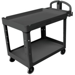 HD LIPPED 2-SHELF UTILITY CART LARGE-RUBBERMAID*640*-640-FG454600BLA