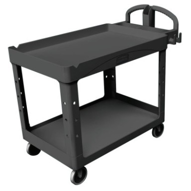 HD LIPPED 2-SHELF UTILITY CART LARGE-RUBBERMAID*640*-640-FG454610BLA