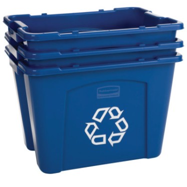 14 GAL RECYCLING BOX-RUBBERMAID*640*-640-FG571473BLUE