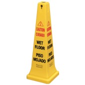 YELLOW 36" SAFETY CONE W/MULTI LING. "CAUTION"-RUBBERMAID*640*-640-FG627600YEL