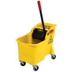 31 QT TANDEM BUCKET & WRINGER YELLOW-RUBBERMAID*640*-640-FG738000YEL