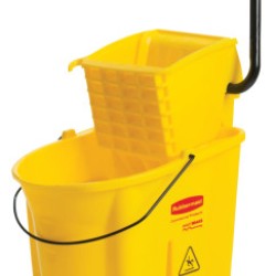 BROWN MOPPING BUCKET ANDWRINGER COMBO 35 QT CAP-RUBBERMAID*640*-640-FG758088BRN