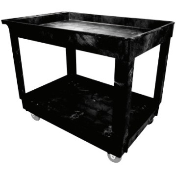 2 SHELF CART W/4" CASTERS-RUBBERMAID*640*-640-FG9T6700BLA