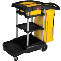 RUBBERMAID COMMERCIAL-BLACK HIGH CAPACITY CLEANING CART-RUBBERMAID*640*-640-FG9T7200BLA