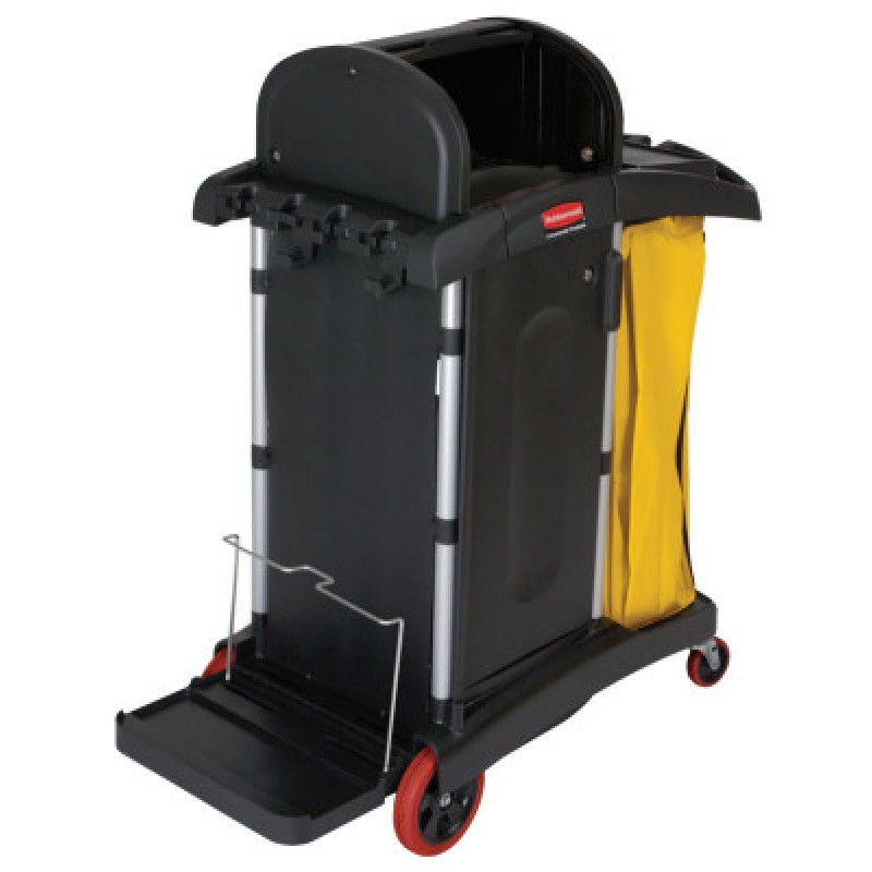 BLACK HIGH SECURITY JANITOR CART-RUBBERMAID*640*-640-FG9T7500BLA