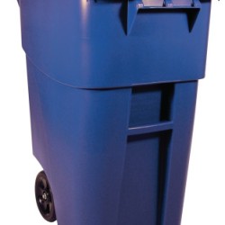 BLUE 50 GAL BRUTE ROLLOUT CONTAINER W/LID-RUBBERMAID*640*-640-FG9W2700BLUE