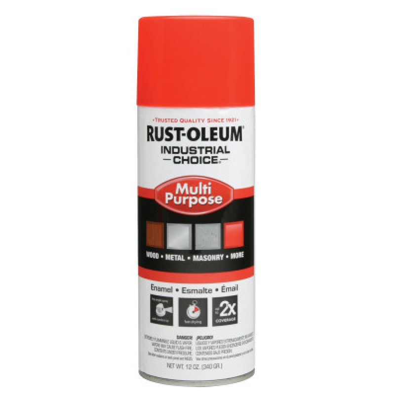 FLUORESCENT RED-ORANGE PAINT 12OZ. FILL WT.-RUST-OLEUM CORP-647-1655830
