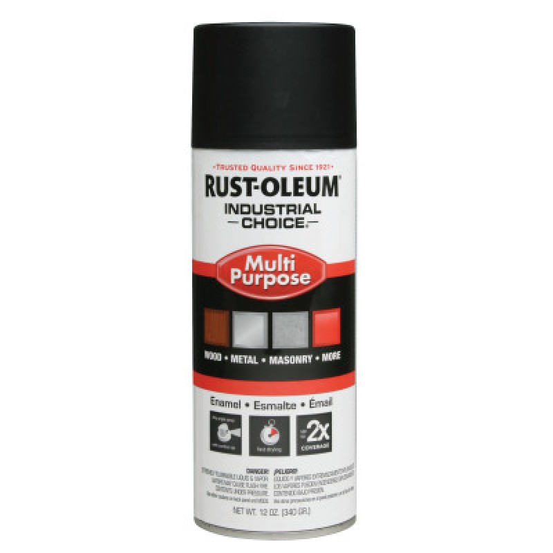SEMI-FLAT BLACK IND.CHOICE PAINT 12OZ. F.WT.-RUST-OLEUM CORP-647-1678830