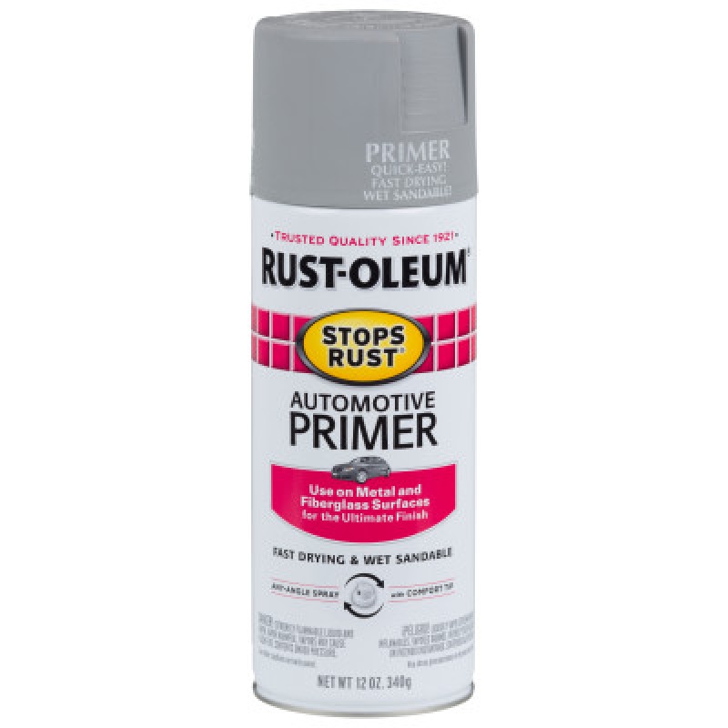 STOPS RUST ENAMELS/PRIMERS-12OZ. SPRAYS FLAT GRY-RUST-OLEUM CORP-647-2081830