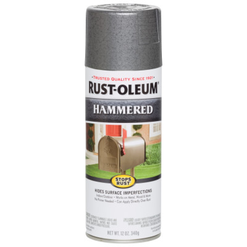 GRAY HAMMERED FINISH PAINT 12OZ. F.WT.-RUST-OLEUM CORP-647-7214830