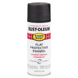 FLAT BLACK SPRAY PAINT (12 OZ)-RUST-OLEUM CORP-647-7776830