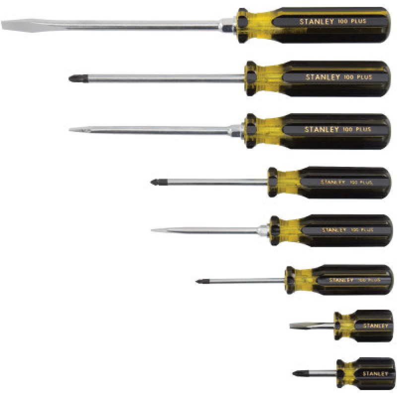 8 PC 100 PLUS VINYL GRIPSCREWDRIVER SET-STANLEY-PROTO *-680-66-569