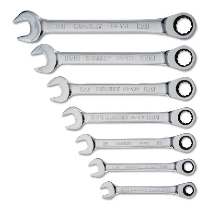 7-PC RATCHETING WRENCH SET SAE-STANLEY-PROTO *-680-94-542W