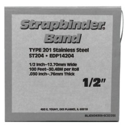 14204 1/2"X100' TYPE 201STAINLESS STRAPBINDER-IDEAL CLAMP-649-ST204