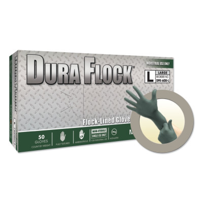 DURA FLOCK FLOCK LINED NITRILE LARGE-ANSELL HEALTHCA-748-DFK-608-L