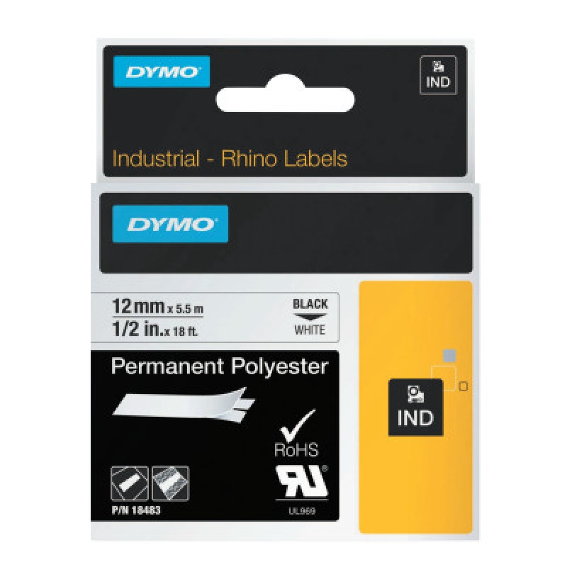 RHINO 1/2" WHITE PERMANENT POLY LABELS-SANFORD LP-784-18483