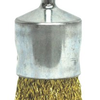 1" CRIMPED WIRE END BRUSH- .0118 BRASS (EBA-22)-WEILER CORPORAT-804-10091
