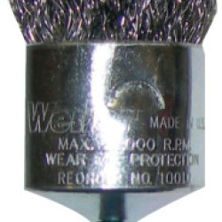 Weiler 1-1/2 Dia Crimped Wire Wheel, .005 Brass Fill, 3/8 Arbor