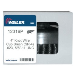 4" SINGLE ROW WIRE CUP BRUSH .023 5/8"-11 A.H.-WEILER CORPORAT-804-12316P