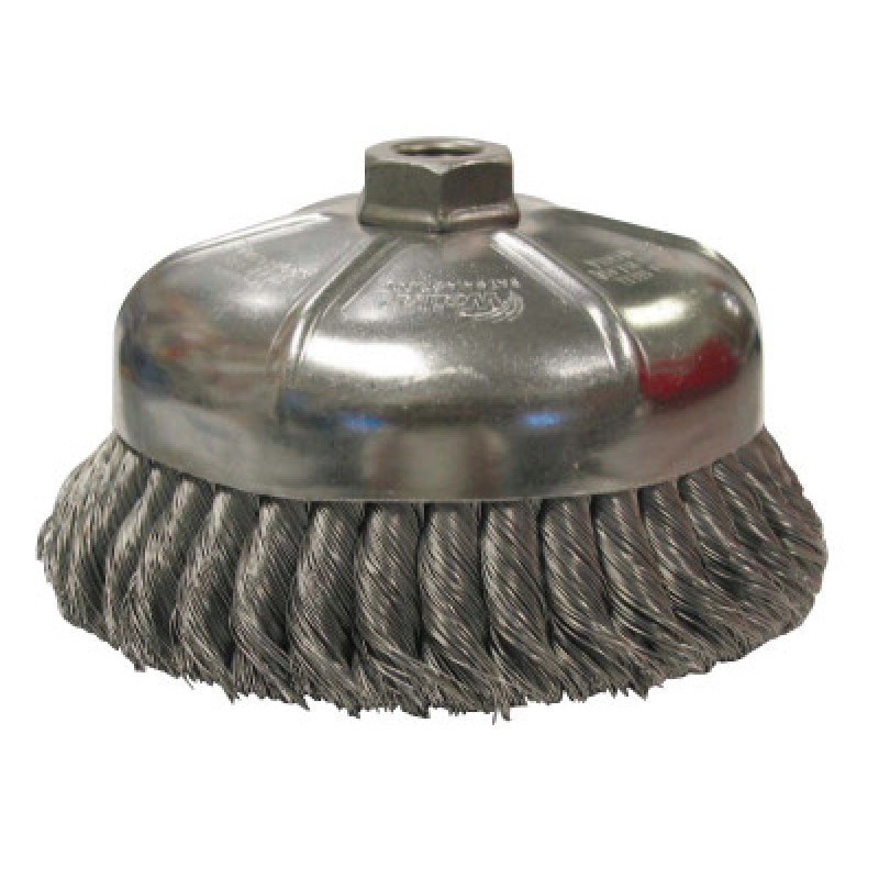 6" SINGLE ROW WIRE CUP BRUSH .023 5/8-11 A.H.-WEILER CORPORAT-804-12376