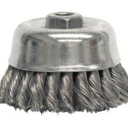 4" DOUBLE ROW WIRE CUP BRUSH .020 SS-WEILER CORPORAT-804-12726