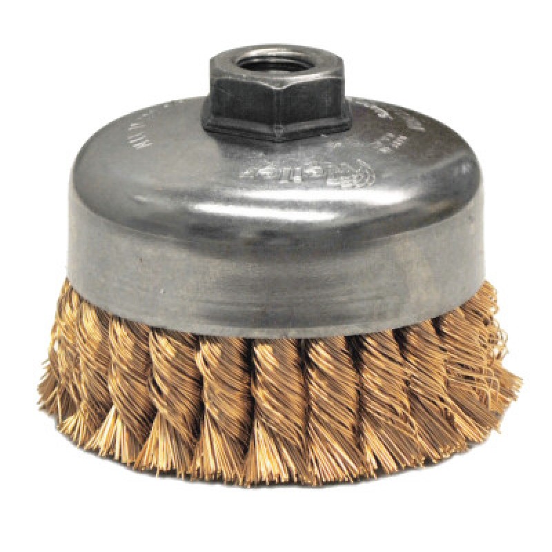 4" SINGLE ROW CUP BRUSHKNOTTED WIRE .020 BRINZE-WEILER CORPORAT-804-12776