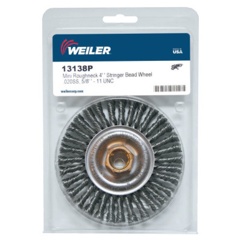 4" STRINGER BEAD WIRE WHEEL .020 SS 5/8"-11 AH-WEILER CORPORAT-804-13138P