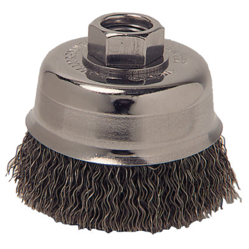 3" CRIMP WIRE CUP BRUSH.014" ST FILL 5/8"-11-ORS NASCO-102-R3CC58