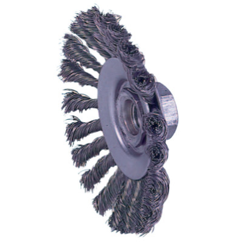 4-1/2" KNOT WIRE BEVEL BRUSH .014 5/8-11-WEILER CORPORAT-804-13456