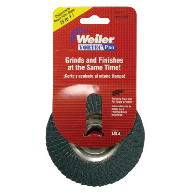 4" VORTEC ABRASIVE FLAPDISC- 36Z- 5/8" A.H.-WEILER CORPORAT-804-30821