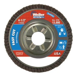 4-1/2" WOLVERINE FLAP DISC 36Z  7/8" ARBOR HOLE-WEILER CORPORAT-804-31307