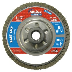 4-1/2" WOLVERINE FLAP DISC 36Z  5/8"-11 UNC NUT-WEILER CORPORAT-804-31313