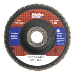 4" WOLVERINE FLAP DISC 36Z  5/8" ARBOR HOLE-WEILER CORPORAT-804-31337