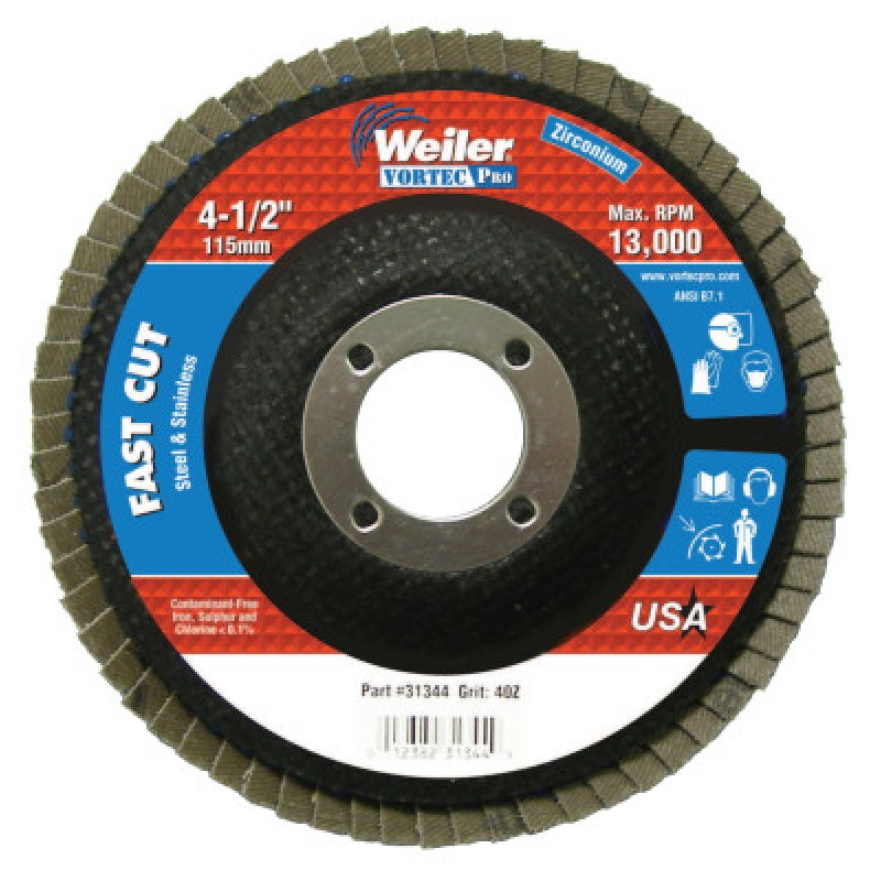 4-1/2 WOLV ANGLED PHENOLIC BACK 40Z 7/8 ARB HOLE-WEILER CORPORAT-804-31344