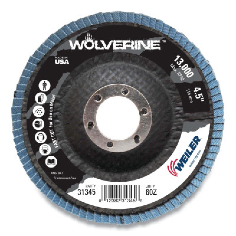 4-1/2 WOLV ANGLED PHENOLIC BACK 60Z 7/8 ARB HOLE-WEILER CORPORAT-804-31345