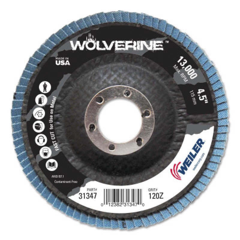 4-1/2 WOLV ANGLE PHENOLIC BACK 120Z 7/8 ARB HOLE-WEILER CORPORAT-804-31347