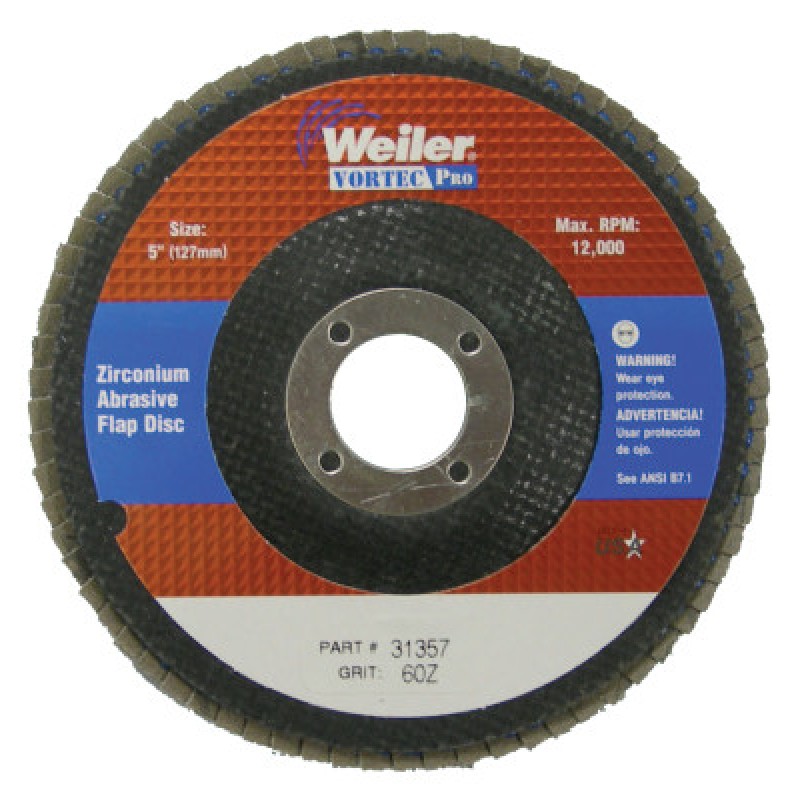 5" WOLV ANGLED PHENOLICBACKING 60Z 7/8 ARB HOLE-WEILER CORPORAT-804-31357