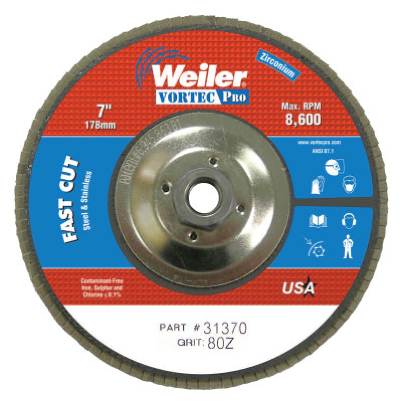 7" WOLV ANGLED PHENOLICBACK 80Z 5/8"-11 UNC NUT-WEILER CORPORAT-804-31370
