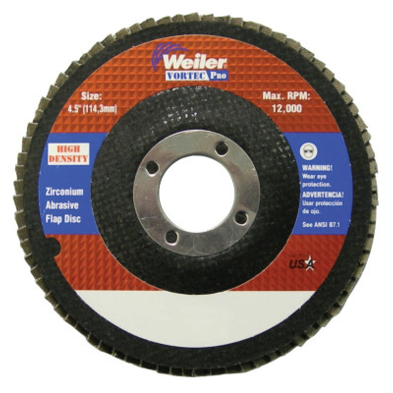 4-1/2" WOLV HD FLAP DISCFLAT 40Z 7/8 ARBOR HOLE-WEILER CORPORAT-804-31387