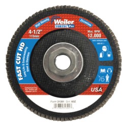 4-1/2" WOLV HD FLAP DISC FLAT 60Z 5/8-11 UNC NUT-WEILER CORPORAT-804-31391