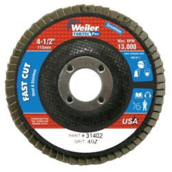 4-1/2" WOLVERIN FLAPDISCFLAT 40Z 7/8 ARBOR HOLE-WEILER CORPORAT-804-31402