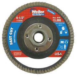 4-1/2" WOLV FLAP DISC  FLAT 36Z  5/8"-11 UNC NUT-WEILER CORPORAT-804-31407