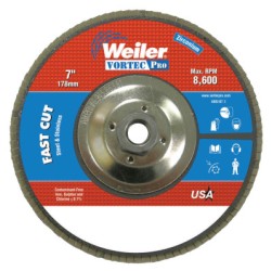 7" WOLV FLAP DISC  FLAT 36Z  5/8"-11 UNC NUT-WEILER CORPORAT-804-31419