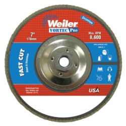 7" WOLV FLAP DISC  FLAT 60Z  5/8"-11 UNC NUT-WEILER CORPORAT-804-31421