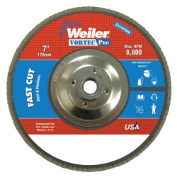 7" WOLV FLAP DISC  FLAT 80Z  5/8"-11 UNC NUT-WEILER CORPORAT-804-31422