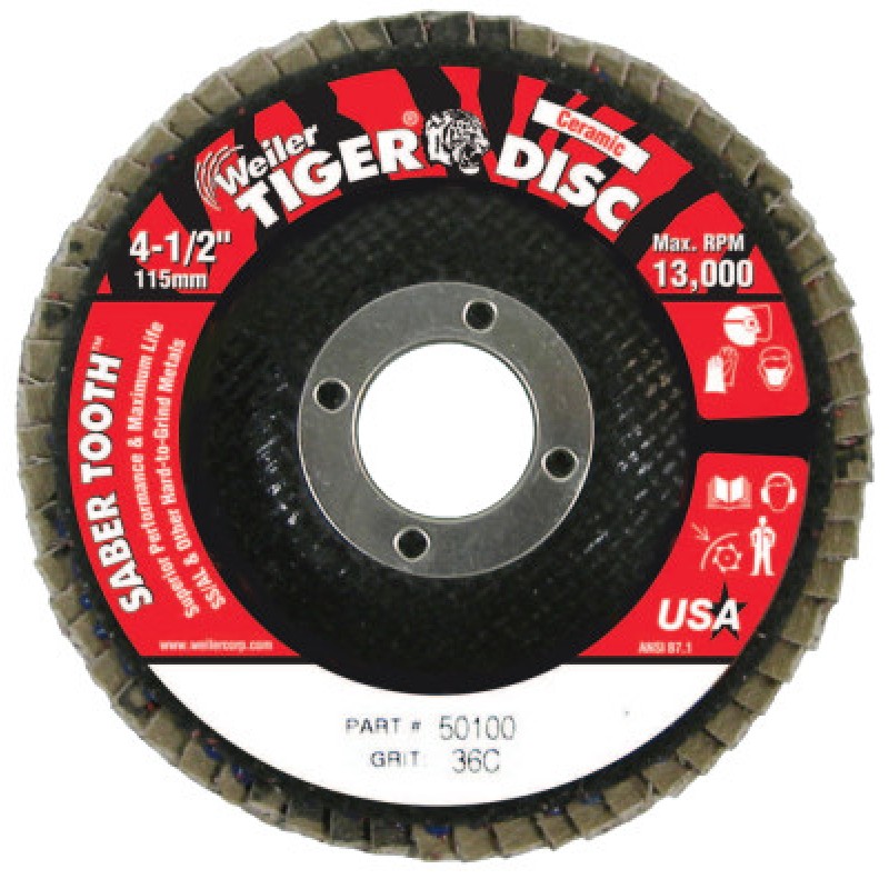 4-1/2" ANGLED- PHENOLIC-36 CER- 7/8" ARBOR-WEILER CORPORAT-804-50100
