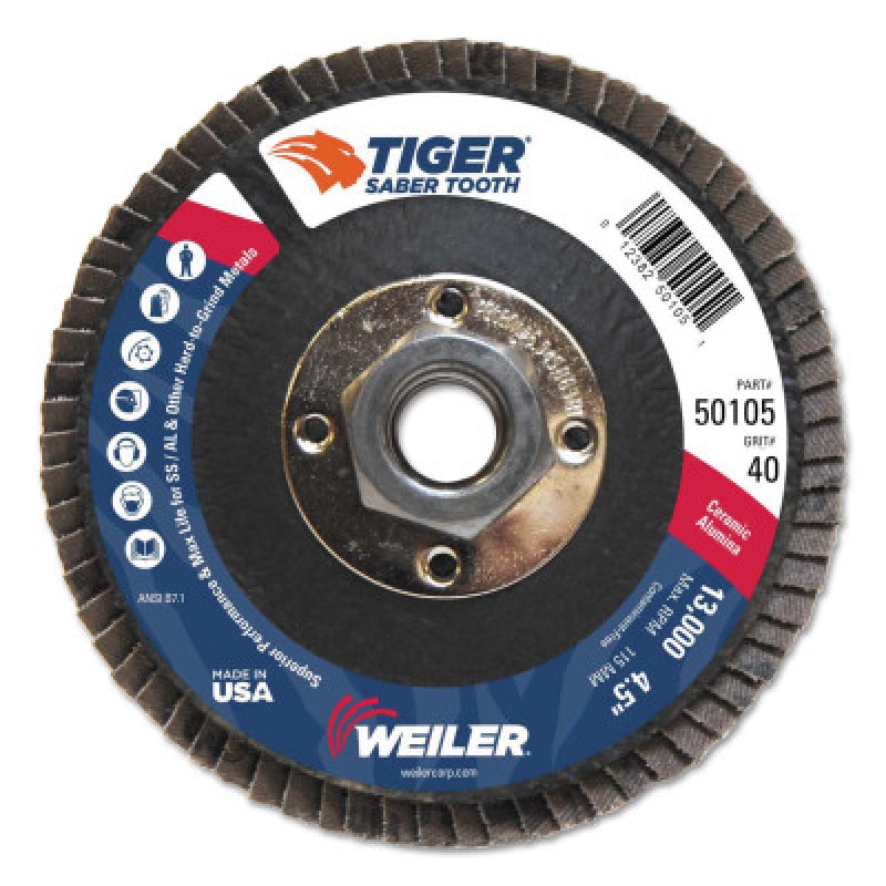 4-1/2" ANGLED- PHENOLIC-40 CER- 5/8"-11 ARBOR-WEILER CORPORAT-804-50105