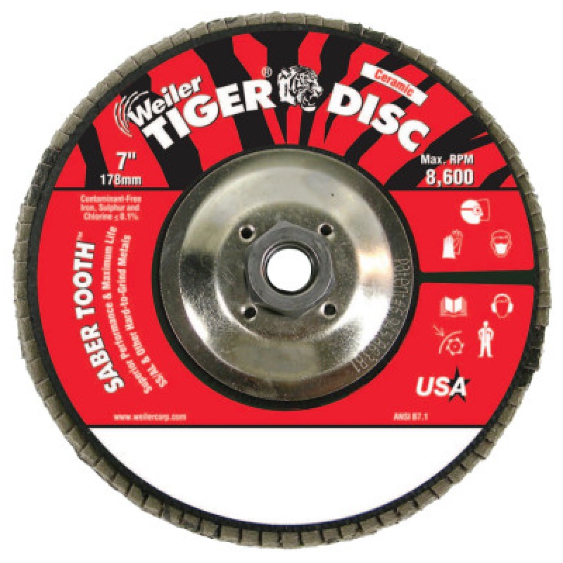 7" ANGLED- PHENOLIC- 80CER- 5/8"-11 ARBOR-WEILER CORPORAT-804-50115