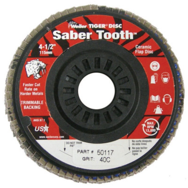 4-1/2" ANGLED- TRIM BACKING- 40 CER- 7/8" ARBOR-WEILER CORPORAT-804-50117