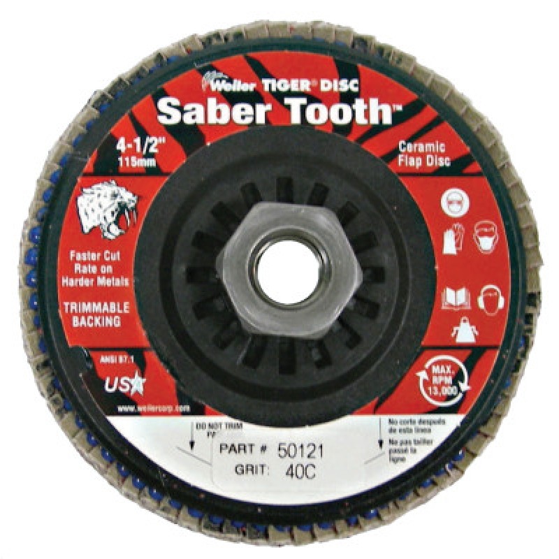 4-1/2" ANGLED- TRIM BACKING- 40 CER- 5/8"-11 ARB-WEILER CORPORAT-804-50121